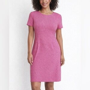 Jude Connally Womens Small Geometric Dress Pink Knee Length Jude Cloth Luxury